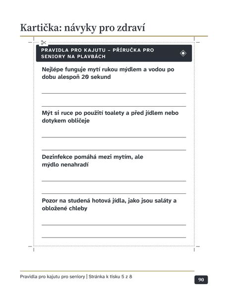 Strana 90 z 96: Stránka k tisku: Kartička: návyky pro zdraví