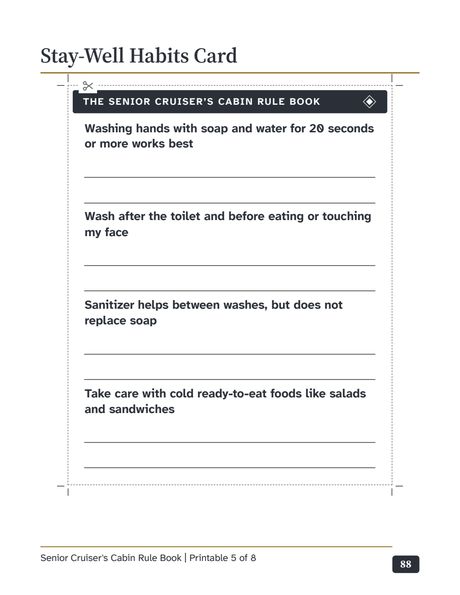 Page 88 of 94: Printable: Stay-Well Habits Card